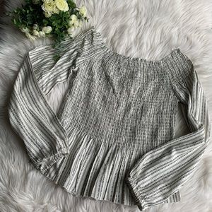 Striped off the shoulder top